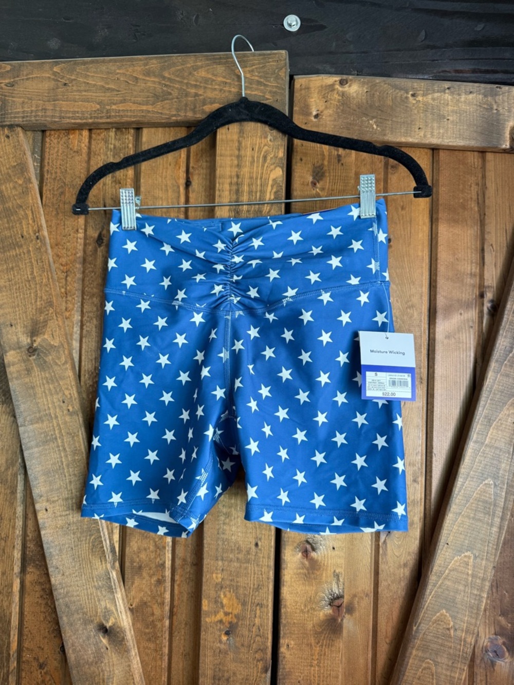 Joy lab Blue Star Print High-Waist Active Shorts
